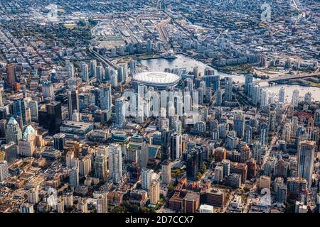 Vista aerea della città di Vancouver Foto Stock