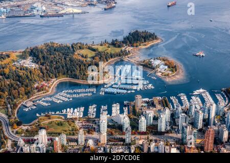 Vista aerea della città di Vancouver Foto Stock