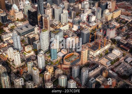 Vista aerea della città di Vancouver Foto Stock