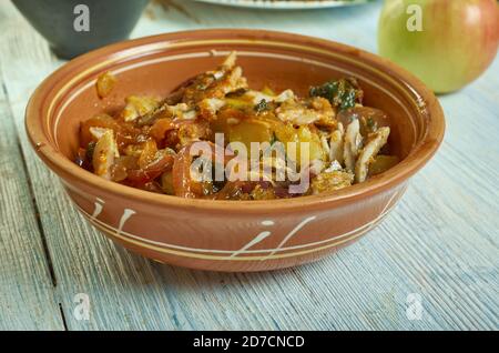 Vendita Satini Poisson - Chutney di pesce salato, tipico piatto creolo Mauriziano Foto Stock