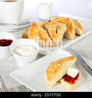 Un cono è un buono cotto al forno, di solito fatto di grano, o farina d'avena con lievito in polvere come agente di lievito e cotto su teglie. Foto Stock