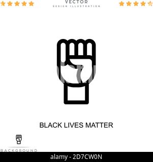 Icona Black Lives Matter. Semplice elemento della raccolta delle interruzioni digitali. Icona Line Black Lives Matter per modelli, infografiche e altro ancora Illustrazione Vettoriale