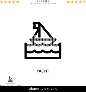 Icona yacht. Semplice elemento della raccolta delle interruzioni digitali. Icona Line Yacht per modelli, infografiche e altro ancora Illustrazione Vettoriale