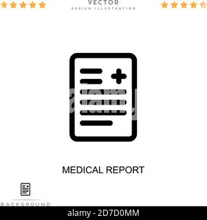 Icona referto medico. Semplice elemento della raccolta delle interruzioni digitali. Icona del referto medico di linea per modelli, infografiche e altro ancora Illustrazione Vettoriale