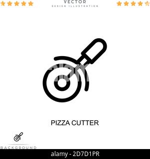 Icona taglierina per pizza. Semplice elemento della raccolta delle interruzioni digitali. Icona di Line Pizza Cutter per modelli, infografiche e altro ancora Illustrazione Vettoriale