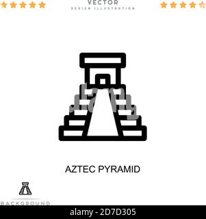 Icona della piramide azteca. Semplice elemento della raccolta delle interruzioni digitali. Icona Line Aztec Pyramid per modelli, infografiche e altro ancora Illustrazione Vettoriale