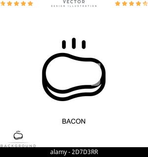 Icona pancetta. Semplice elemento della raccolta delle interruzioni digitali. Icona Line Bacon per modelli, infografiche e altro ancora Illustrazione Vettoriale