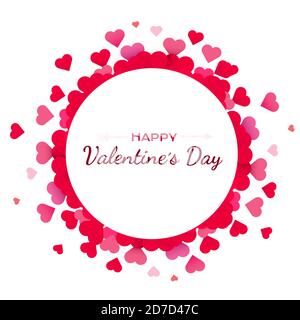 San Valentino sfondo con cuori rossi. Carino banner d'amore o biglietto d'auguri. Posiziona per il testo. Buon giorno di valentines. Illustrazione vettoriale. Illustrazione Vettoriale