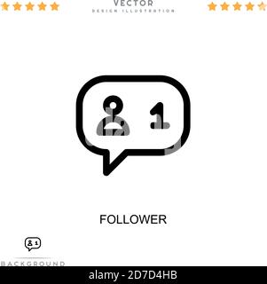 Icona Follower. Semplice elemento della raccolta delle interruzioni digitali. Icona di inseguitore di linea per modelli, infografiche e altro ancora Illustrazione Vettoriale