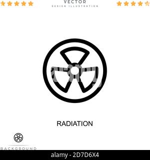 Icona radiazione. Semplice elemento della raccolta delle interruzioni digitali. Icona di radiazione di linea per modelli, infografiche e altro ancora Illustrazione Vettoriale