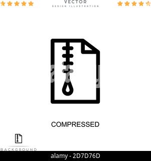 Icona compressa. Semplice elemento della raccolta delle interruzioni digitali. Icona compressa per modelli, infografiche e altro ancora Illustrazione Vettoriale