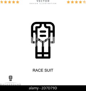 Icona tuta da corsa. Semplice elemento della raccolta delle interruzioni digitali. Icona di Line Race Suit per modelli, infografiche e altro ancora Illustrazione Vettoriale
