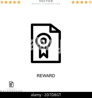 Icona del premio. Semplice elemento della raccolta delle interruzioni digitali. Icona Line Reward per modelli, infografiche e altro ancora Illustrazione Vettoriale