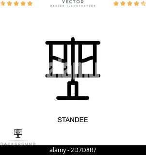 Icona standee. Semplice elemento della raccolta delle interruzioni digitali. Icona di Line Standee per modelli, infografiche e altro ancora Illustrazione Vettoriale
