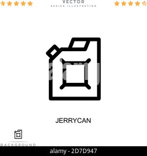 Icona jerrycan. Semplice elemento della raccolta delle interruzioni digitali. Icona di Line Jerrycan per modelli, infografiche e altro ancora Illustrazione Vettoriale