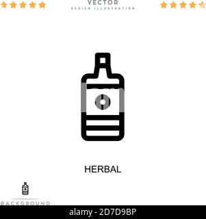 Icona a base di erbe. Semplice elemento della raccolta delle interruzioni digitali. Icona Line Herbal per modelli, infografiche e altro ancora Illustrazione Vettoriale