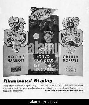WILL HAY GRAHAM MOFFATT E MOORE MARRIOTT IN OSSA VECCHIE DEL FIUME 1938 direttore MARCEL VARNEL satire dal Storie di EDGAR WALLACE Gainsborough Pictures / General Film Distributors (GFD) Foto Stock