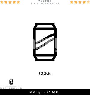 Icona coke. Semplice elemento della raccolta delle interruzioni digitali. Icona Coca-Cola per modelli, infografiche e altro ancora Illustrazione Vettoriale