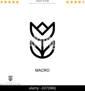 Icona macro. Semplice elemento della raccolta delle interruzioni digitali. Icona Macro linea per modelli, infografiche e altro ancora Illustrazione Vettoriale