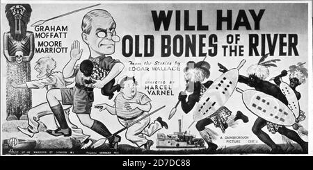 WILL HAY GRAHAM MOFFATT E MOORE MARRIOTT IN OSSA VECCHIE DEL FIUME 1938 direttore MARCEL VARNEL satire dal Storie di EDGAR WALLACE Gainsborough Pictures / General Film Distributors (GFD) Foto Stock