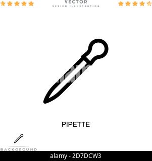 Icona pipetta. Semplice elemento della raccolta delle interruzioni digitali. Icona della linea di pipette per modelli, infografiche e altro ancora Illustrazione Vettoriale