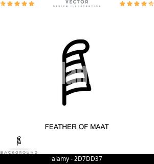 Icona piuma di maat. Semplice elemento della raccolta delle interruzioni digitali. Line Feather of maat Icon per modelli, infografiche e altro ancora Illustrazione Vettoriale
