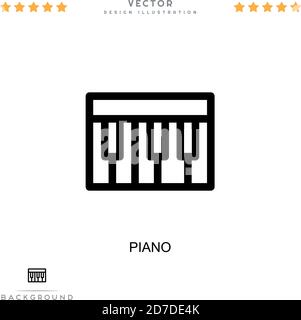 Icona piano. Semplice elemento della raccolta delle interruzioni digitali. Icona piano linea per modelli, infografiche e altro ancora Illustrazione Vettoriale