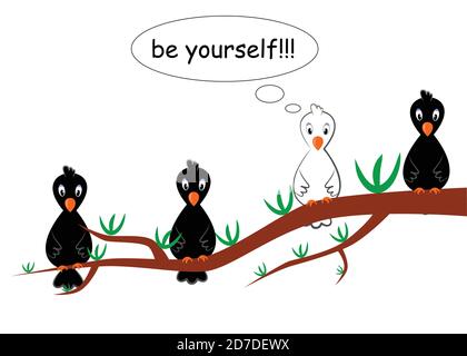 l'illustrazione dedicata al corvo bianco. Illustrazione Vettoriale