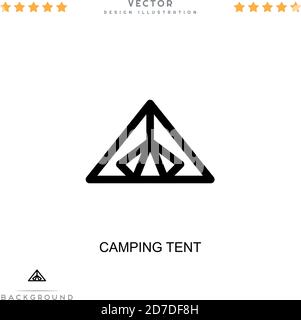 Icona tenda campeggio. Semplice elemento della raccolta delle interruzioni digitali. Icona tenda Campeggio linee per modelli, infografiche e altro ancora Illustrazione Vettoriale