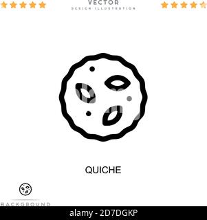 Icona quiche. Semplice elemento della raccolta delle interruzioni digitali. Icona Line Quiche per modelli, infografiche e altro ancora Illustrazione Vettoriale