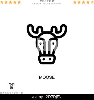 Icona Moose. Semplice elemento della raccolta delle interruzioni digitali. Icona Line Moose per modelli, infografiche e altro ancora Illustrazione Vettoriale