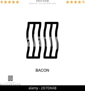 Icona pancetta. Semplice elemento della raccolta delle interruzioni digitali. Icona Line Bacon per modelli, infografiche e altro ancora Illustrazione Vettoriale