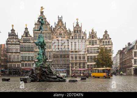 Grote Market, Anversa, Belgio Foto Stock