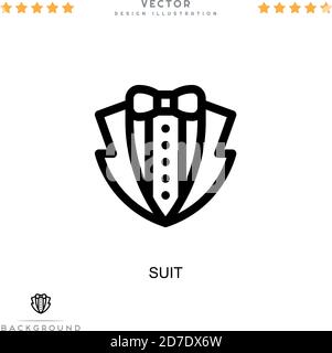 Icona Suit. Semplice elemento della raccolta delle interruzioni digitali. Icona del tuta per modelli, infografiche e altro ancora Illustrazione Vettoriale