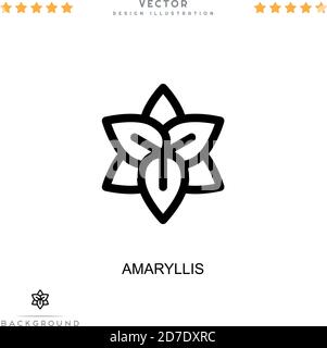 Icona Amaryllis. Semplice elemento della raccolta delle interruzioni digitali. Icona di linea Amaryllis per modelli, infografiche e altro ancora Illustrazione Vettoriale