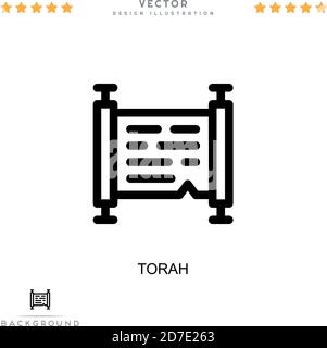 Icona Torah. Semplice elemento della raccolta delle interruzioni digitali. Icona Line Torah per modelli, infografiche e altro ancora Illustrazione Vettoriale