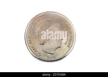 Una vista ravvicinata di un Ten Pence Coin da Isola di Gough Foto Stock