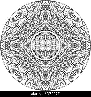 Motivo del motivo Mandala Art Ornament Design elemento Illustrazione Vettoriale