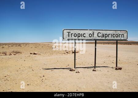 Tropico del Capricorno segno in Namibia Foto Stock