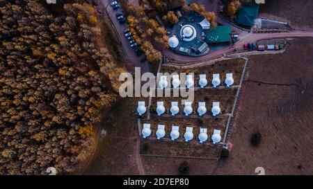 Colori autunnali in Chunkurchak nel Kyrgyzstan's Chuy Oblast. Foto Stock
