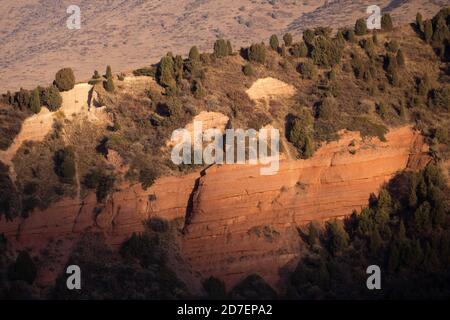 Colori autunnali in Chunkurchak nel Kyrgyzstan's Chuy Oblast. Foto Stock