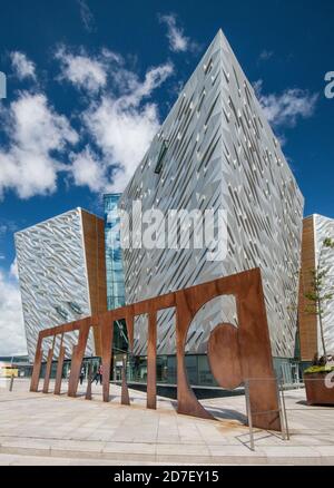 Museo Titanic Belfast a Belfast, Irlanda del Nord, Regno Unito Foto Stock