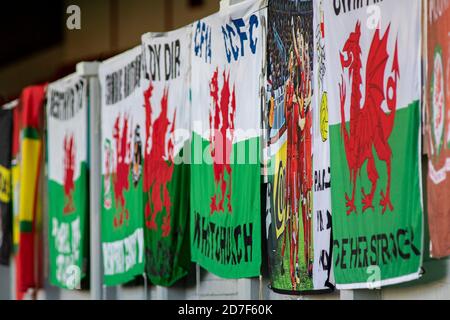 Newport, Galles, Regno Unito. 22 ottobre 2020. Galles / Isole Faroe in UEFA Women's Euro Qualifying alla Rodney Parade il 22 ottobre 2020. Credito: Lewis mi Foto Stock