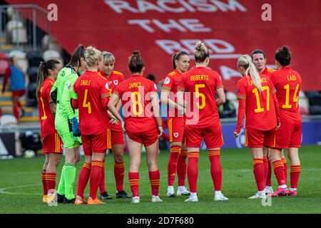 Newport, Galles, Regno Unito. 22 ottobre 2020. Galles / Isole Faroe in UEFA Women's Euro Qualifying alla Rodney Parade il 22 ottobre 2020. Credito: Lewis mi Foto Stock