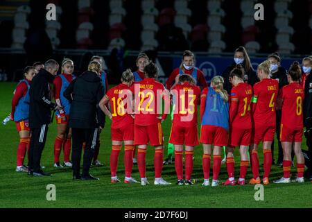 Newport, Galles, Regno Unito. 22 ottobre 2020. Galles / Isole Faroe in UEFA Women's Euro Qualifying alla Rodney Parade il 22 ottobre 2020. Credito: Lewis mi Foto Stock