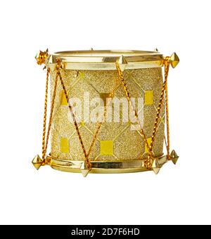 TOY Drum decorazione di natale isolato su bianco primo piano Foto Stock