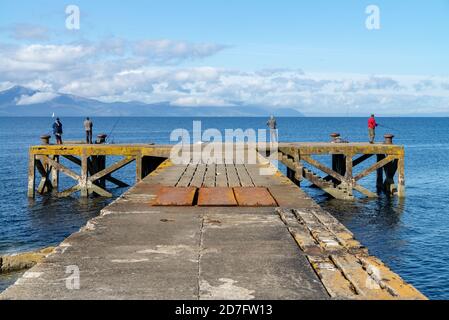 Vecchio molo nel porto Ayrshire Scozia Foto Stock