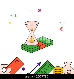 Icona della linea di riempimento del deposito termine, illustrazione semplice Illustrazione Vettoriale