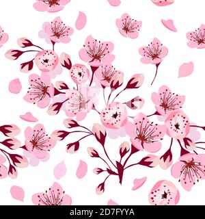 Uno sfondo perfetto di sakura. Illustrazione vettoriale Illustrazione Vettoriale