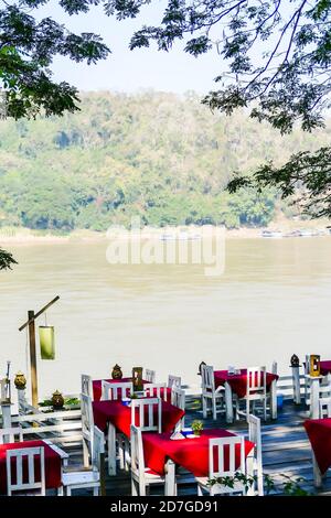 vista dal ponte della nave da crociera, foto digitale come sfondo Foto Stock